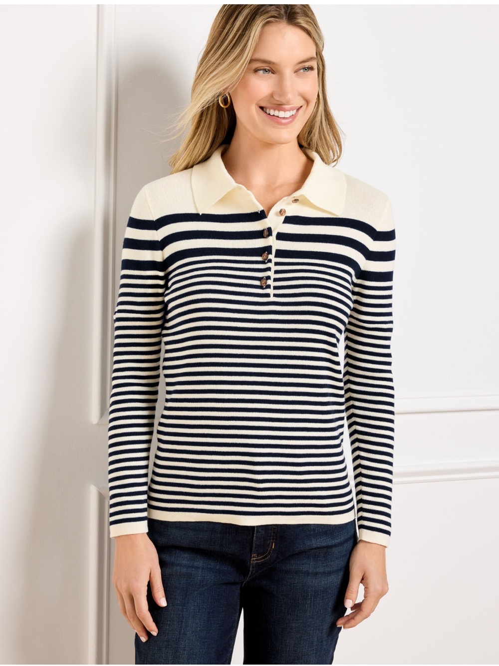Talbots SMOOTH COTTON POLO - STRIPE